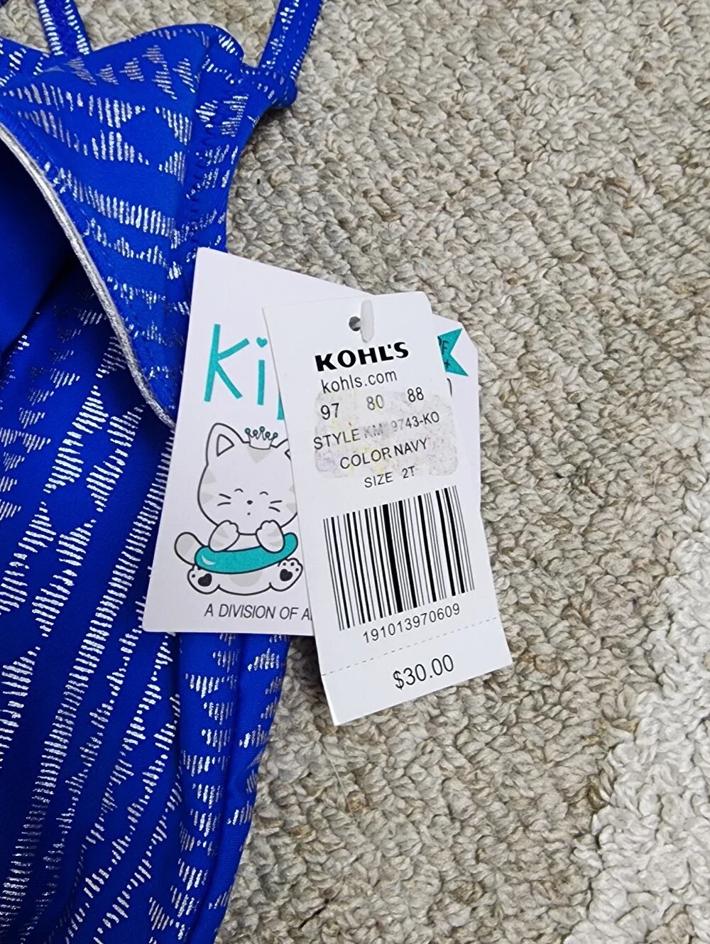 Kiko & Max Girls Ruffle One Piece Swimsuit NWT Size 2T Blue